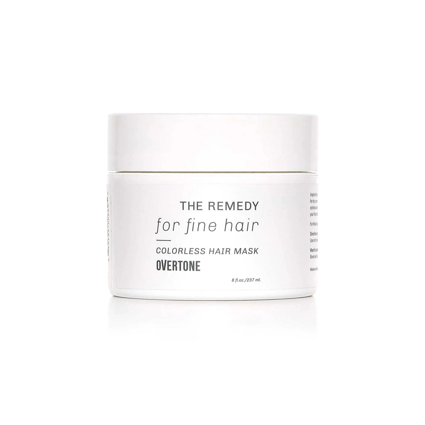 oVertone Haircare The Remedy for Fine Hair Colorless Hydrating Mask with Shea Butter & Coconut Oil Cruelty-Free 8 oz