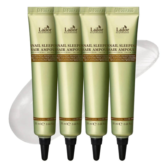 LADOR Snail Sleeping Hair Ampoule Serum - Intensive Overnight Leave-In Mask - Treatment for Frizzy Dry Damaged Thinning Hair Korean Haircare LADOR